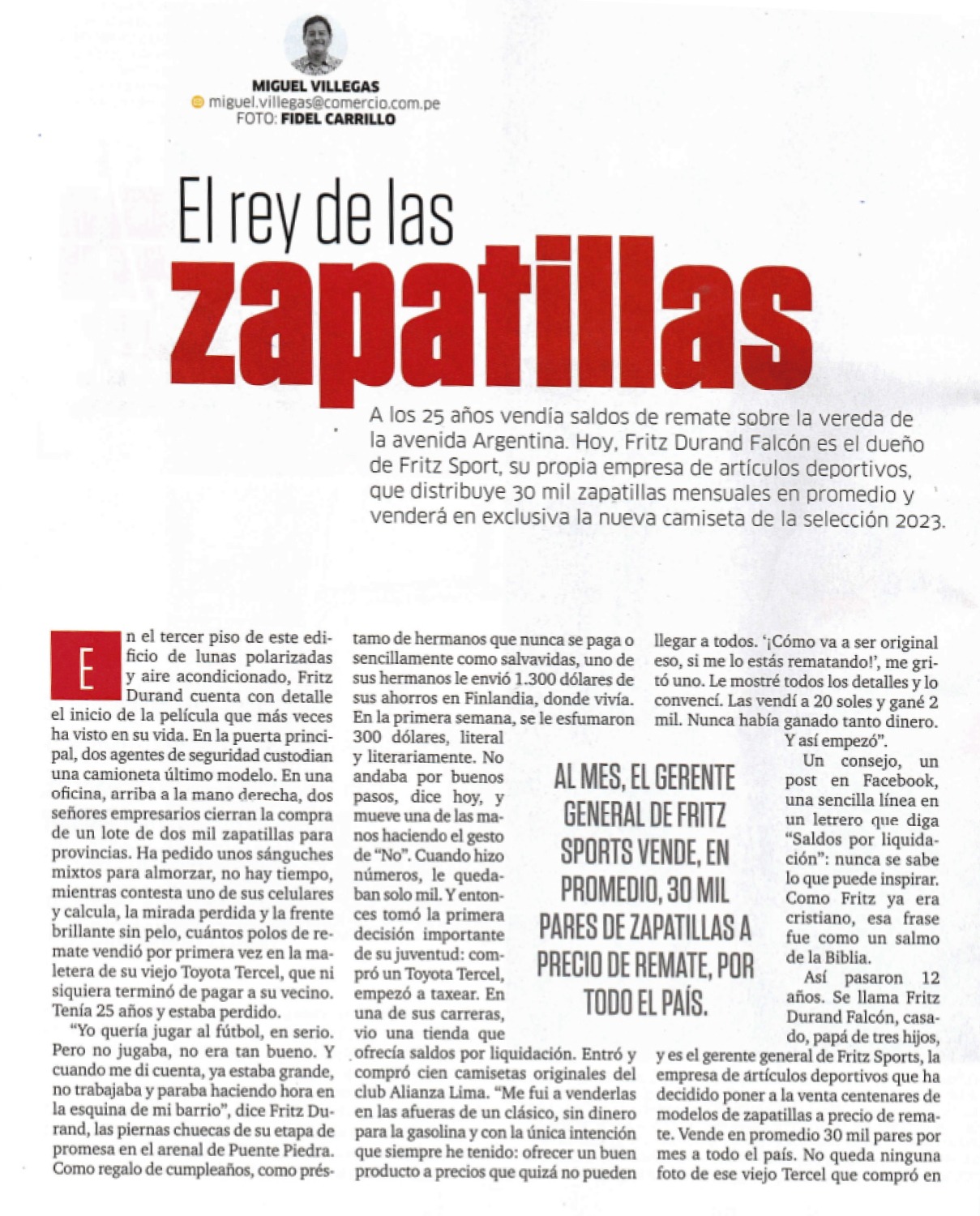 FRITZ DURAND APARECE EN LA REVISTA "SOMOS",